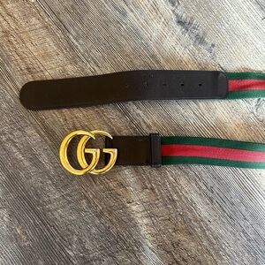 Gucci Web Belt with Double G Buckle